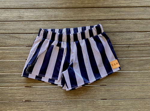 Navy Stripe Summer Shorts